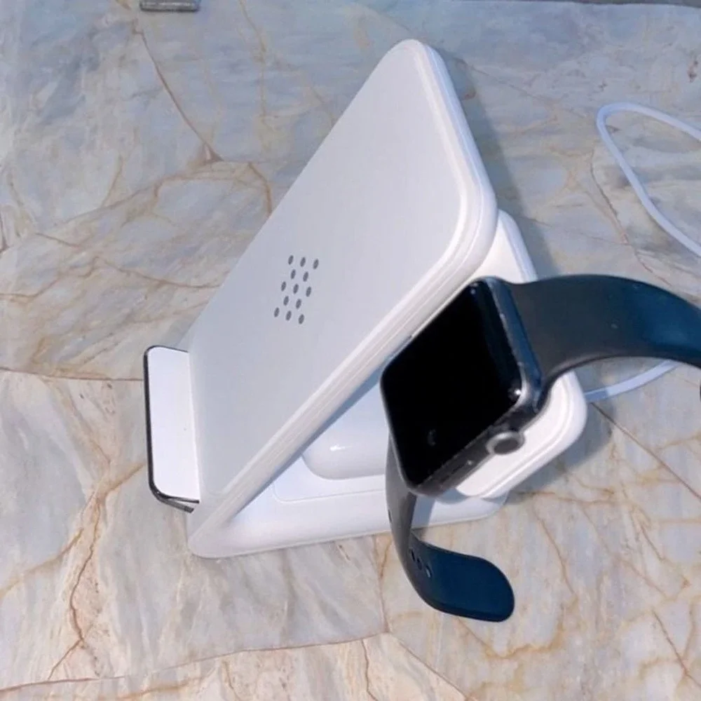 3 in 1 Wireless Charging Station with QC 3.0 Adapter Compatible with iWatch